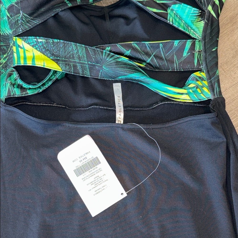 Fabletics NWT Malindi Palm Leaf Bodycon Dress Sz Large - Picture 5 of 9
